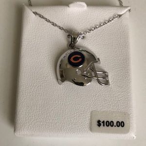Chicago Bears helmet on 18” chain necklace